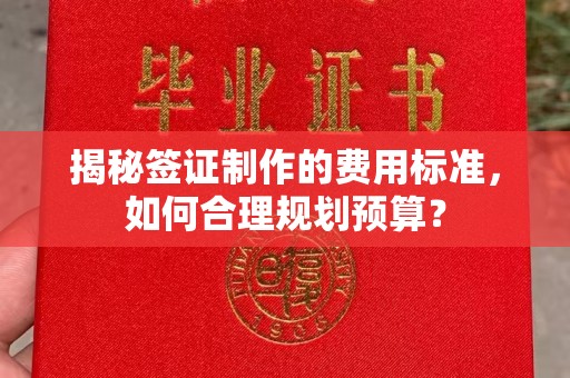 白沙揭秘签证制作的费用标准，如何合理规划预算？