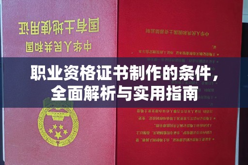 白沙职业资格证书制作的条件，全面解析与实用指南