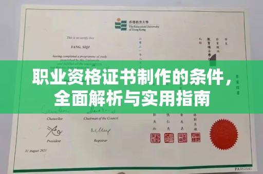 白沙职业资格证书制作的条件，全面解析与实用指南